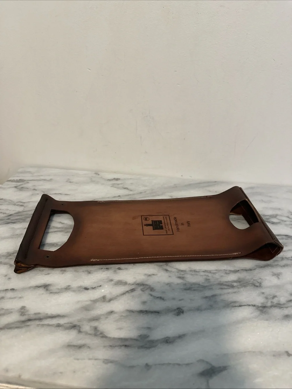 Manicomio Italia Leather Wine Bottle Carrier Non Siamo Gente Normale Tuscany